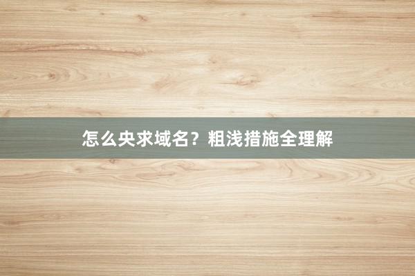 怎么央求域名?粗浅措施全理解